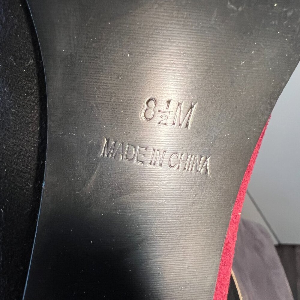 Ann Creek 'Manuel' Faux Suede Black, Burgundy & Grey Knee High Boots, Size 8.5M - Picture 13 of 16
